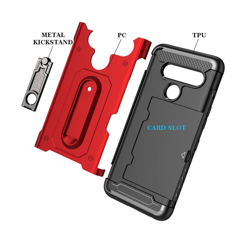 LG V50 Armor Case with Card Slot and Kickstand