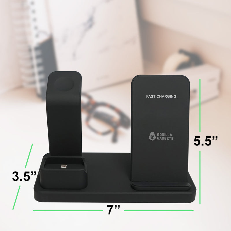 3-in-1 Qi Wireless Charging Stand For Apple Devices