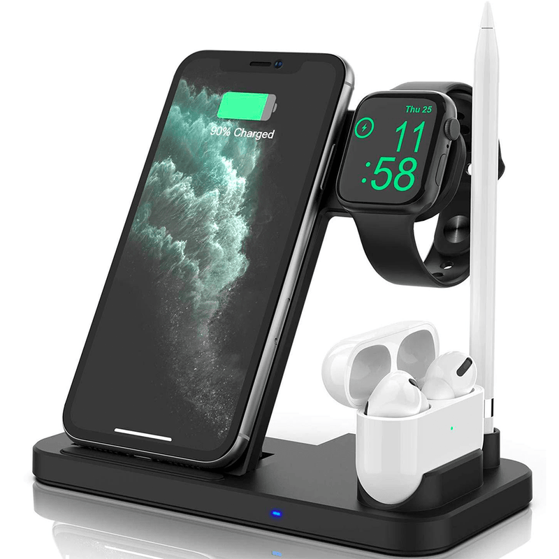 4-in-1 Charging Stand - Wireless Charging Smartphones, Apple Watch, Apple Pencil