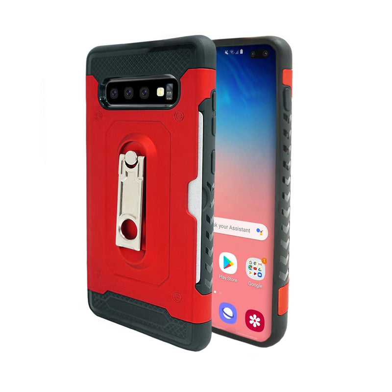 Samsung Galaxy S10+ Case - Heavy-Duty, Card Slot, Kickstand