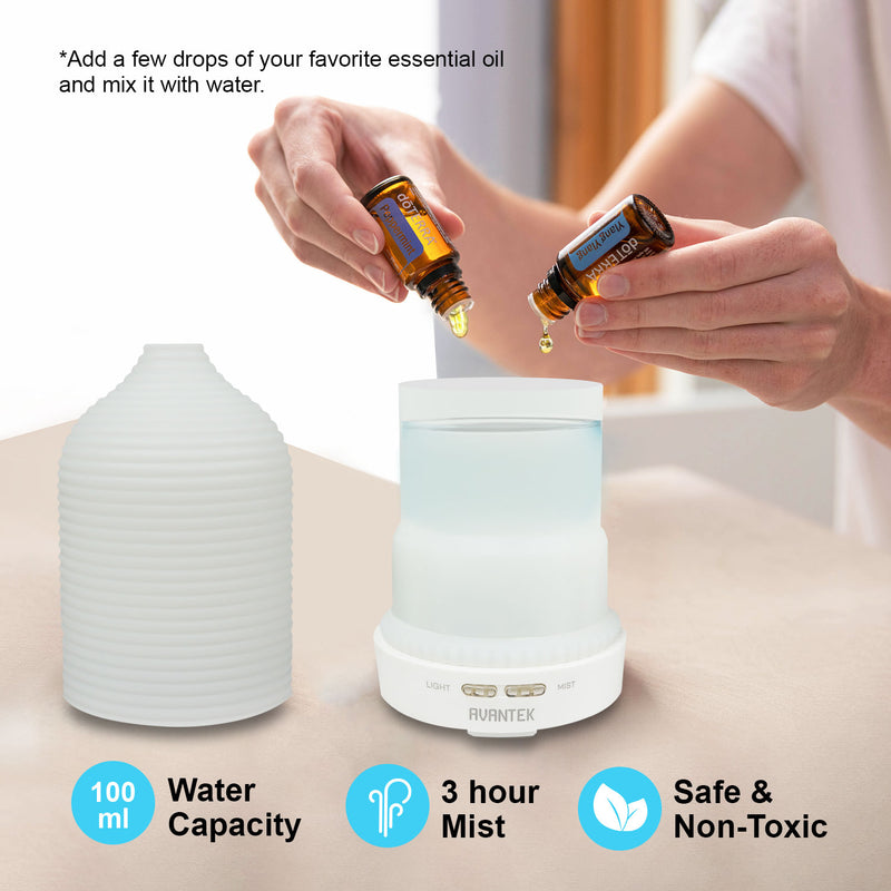 Aromatherapy Humidifier & Essential Oil Diffuser - 7 LED Color Lights