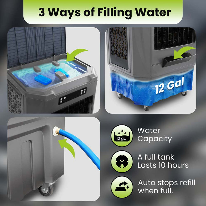 Evaporative Air Cooler with Continuous Water Supply