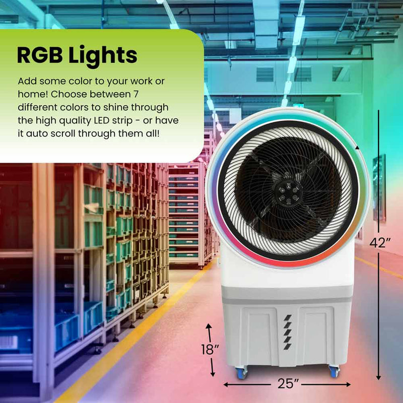 evaporative air cooler with rgb lights