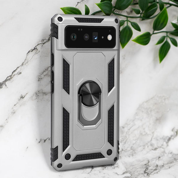 Google Pixel 6 Pro Case, Heavy-Duty with Ring Holder