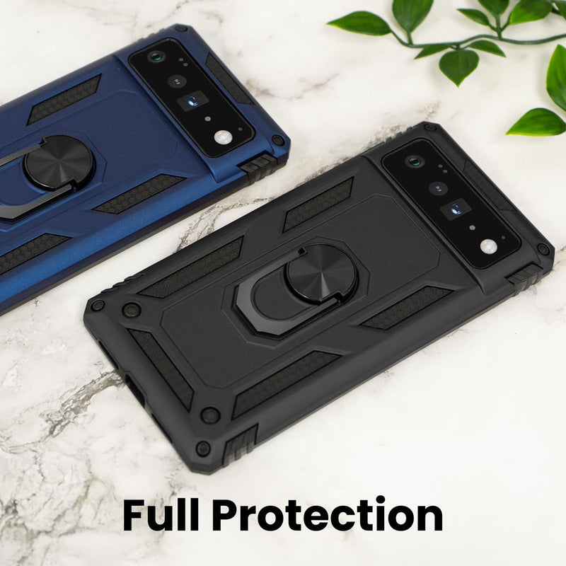 Google Pixel 6 Pro Case, Heavy-Duty with Ring Holder