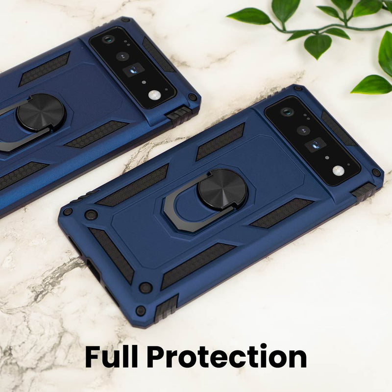 Google Pixel 6 Pro Case, Heavy-Duty with Ring Holder