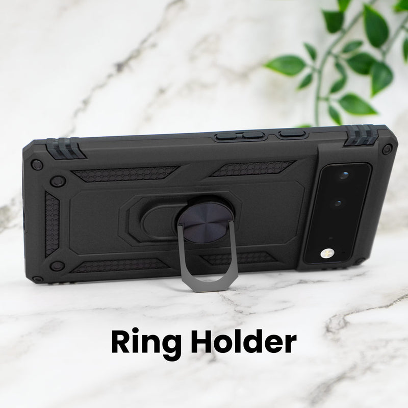 Google Pixel 6 Case, Heavy-Duty and Ring Holder