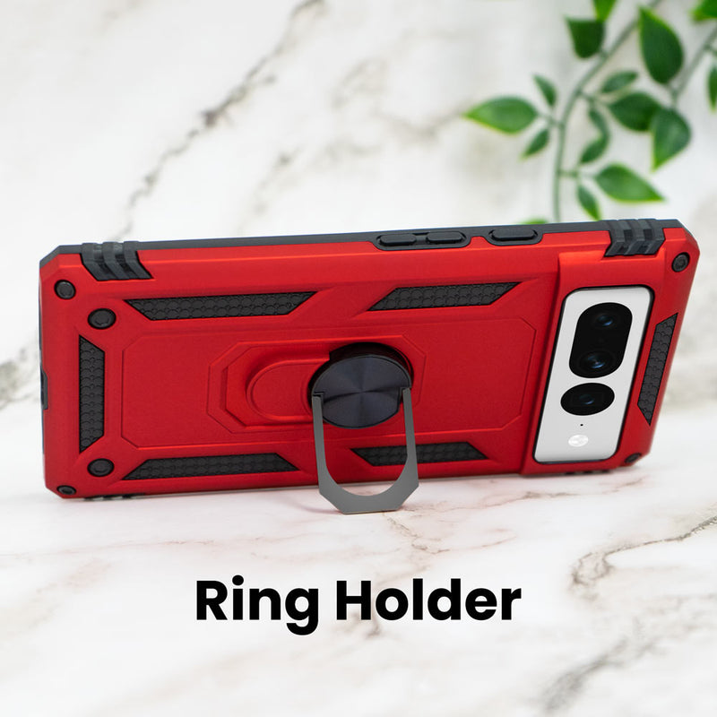 Google Pixel 7 Pro Case, Heavy-Duty with Ring Holder