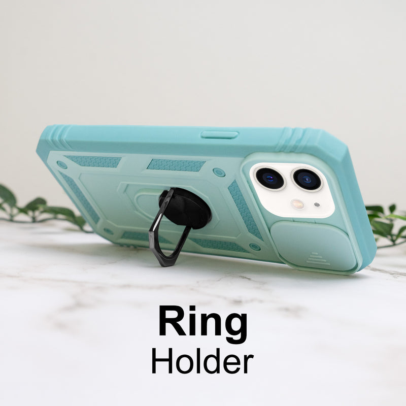 iPhone 11 Case - Heavy-Duty, Ring Holder, Camera Cover, Card Slot