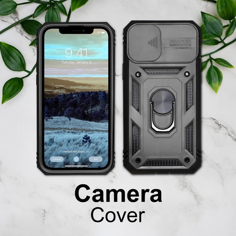 iPhone 11 Case - Heavy-Duty, Ring Holder, Camera Cover, Card Slot