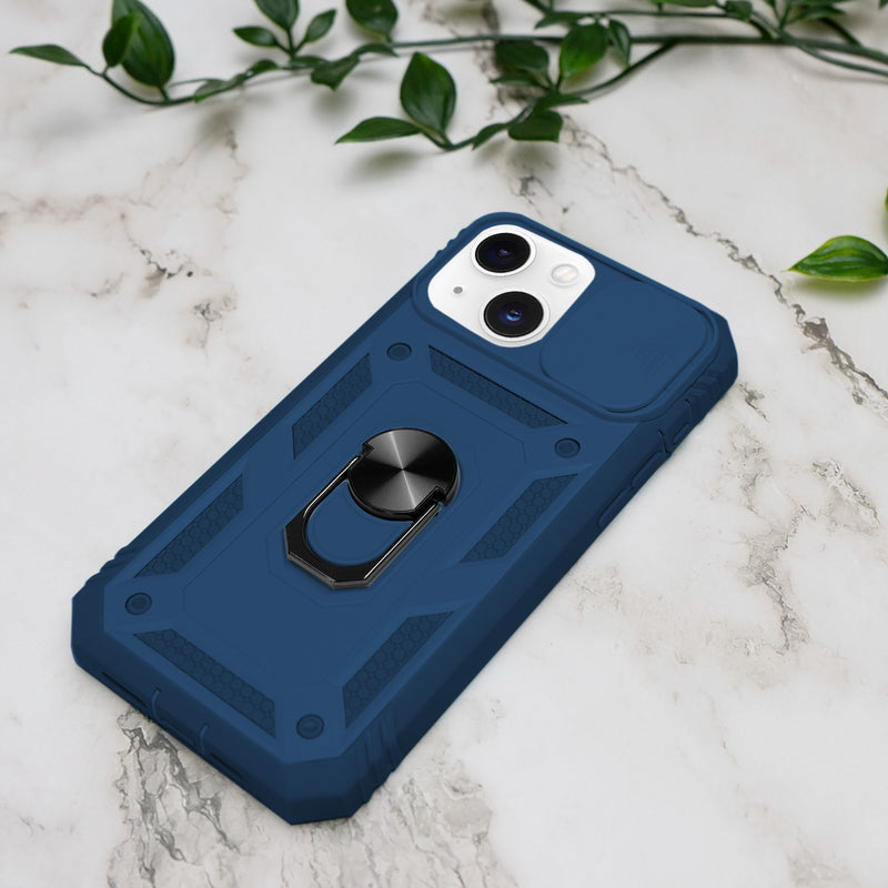 iPhone 13 Case - Heavy-Duty, Ring Holder, Camera Cover