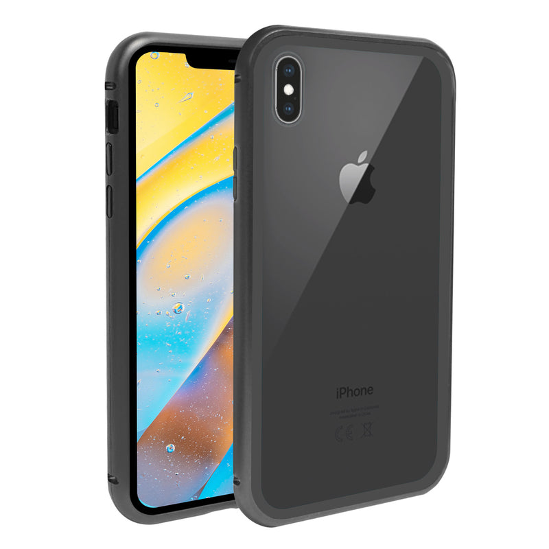 iPhone X /XS Case -  Magnetic Frame, Tempered Glass Back