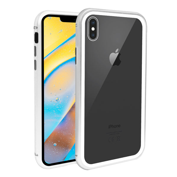 iPhone X /XS Case -  Magnetic Frame, Tempered Glass Back