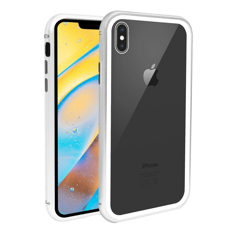 iPhone X /XS Case -  Magnetic Frame, Tempered Glass Back