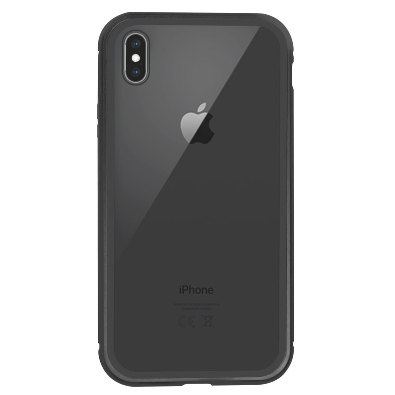 iPhone X /XS Case -  Magnetic Frame, Tempered Glass Back