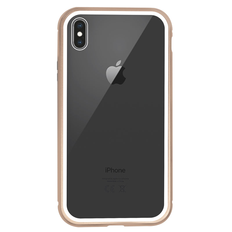 iPhone X /XS Case -  Magnetic Frame, Tempered Glass Back