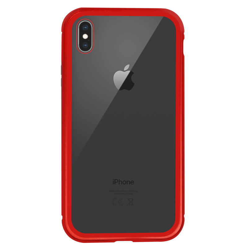 iPhone X /XS Case -  Magnetic Frame, Tempered Glass Back