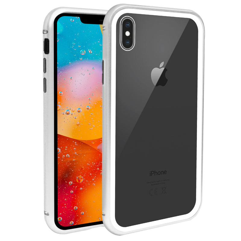 iPhone XS Max Case -  Magnetic Frame, Tempered Glass Back