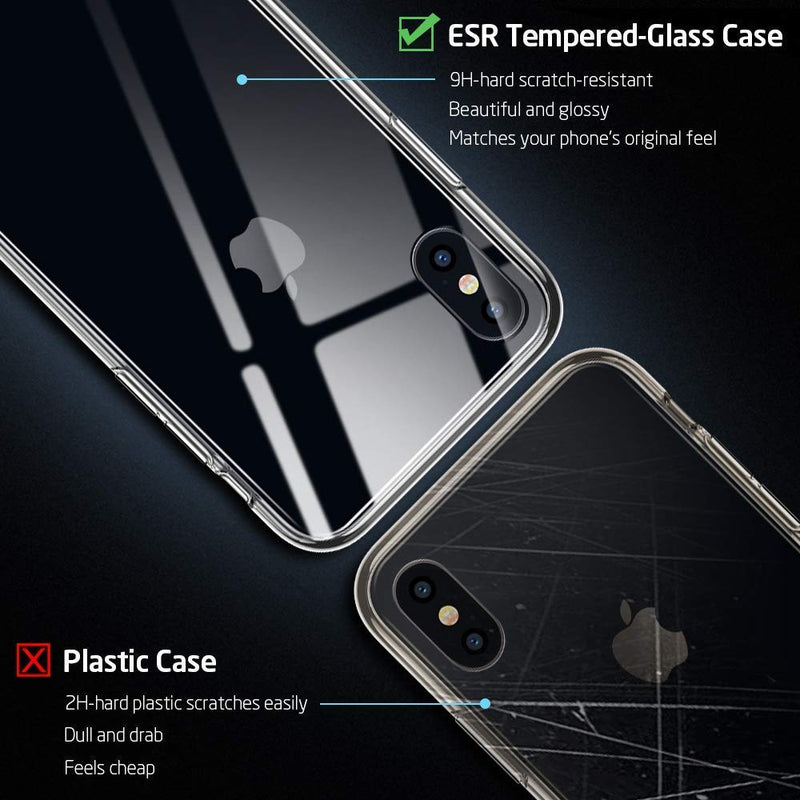 iPhone XS Max Clear TPU Case with Tempered Glass Back