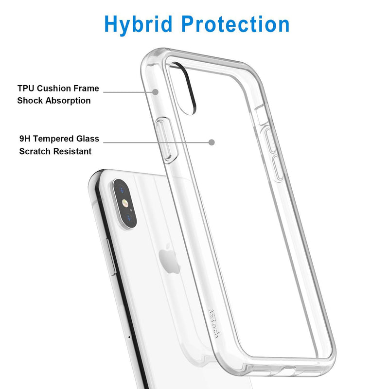 iPhone XS Max Clear TPU Case with Tempered Glass Back