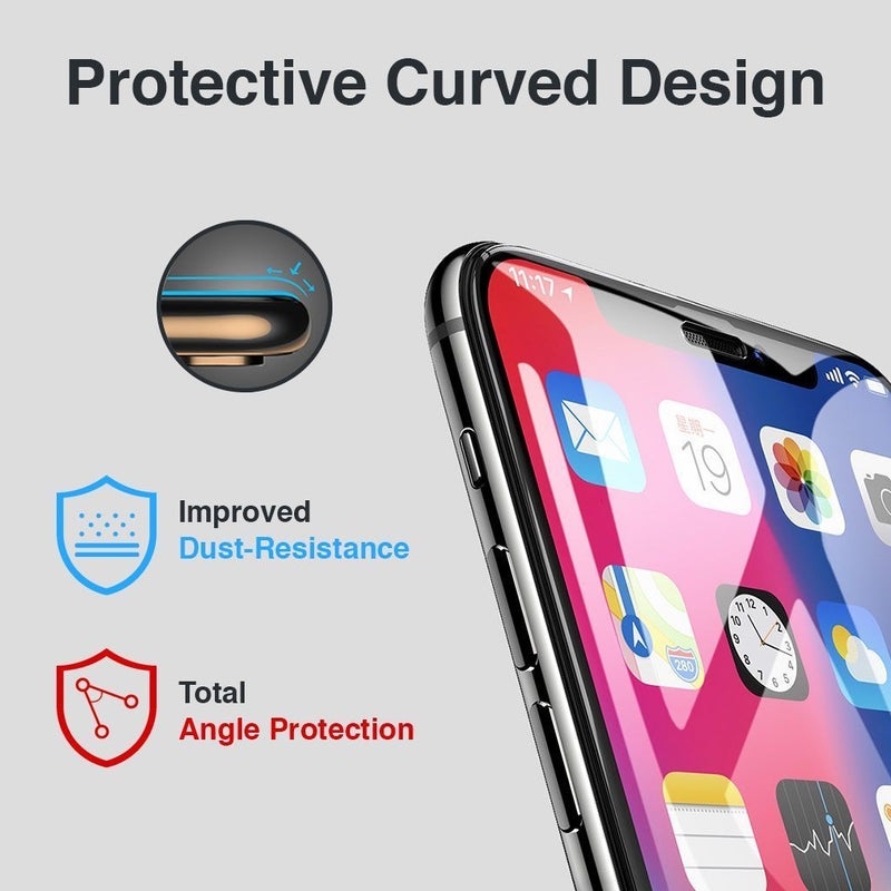 2-Pack iPhone Xs Max Full Coverage Tempered Glass Screen Protector (Clear) - Gorilla Gadgets