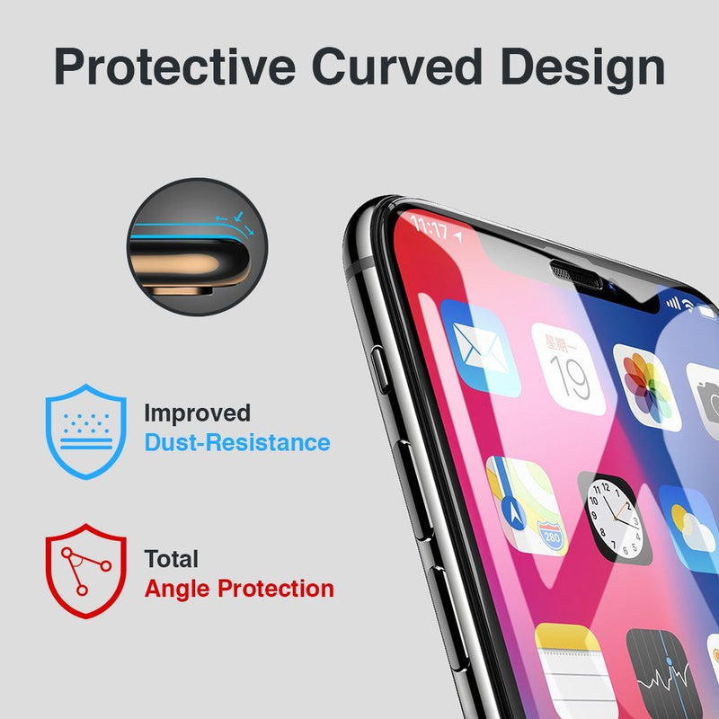 iPhone Xs / X Full Coverage Tempered Glass Screen Protector (Clear) - Gorilla Gadgets