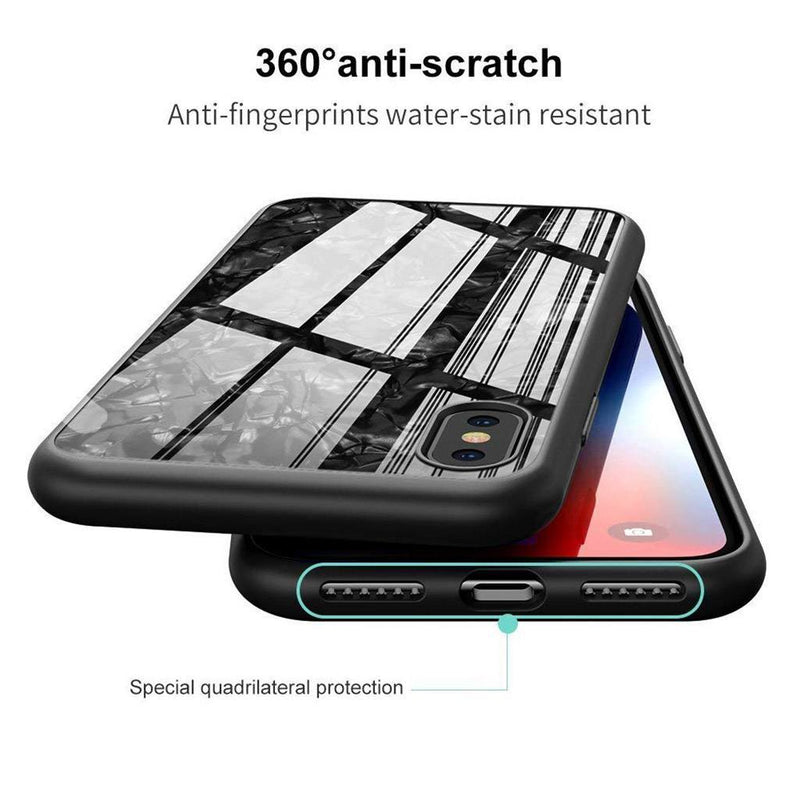 iPhone Xs Max Marble Pattern 9H Tempered Glass Case - Gorilla Gadgets