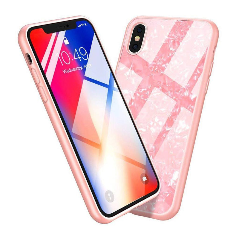 iPhone Xs Max Marble Pattern 9H Tempered Glass Case - Gorilla Gadgets