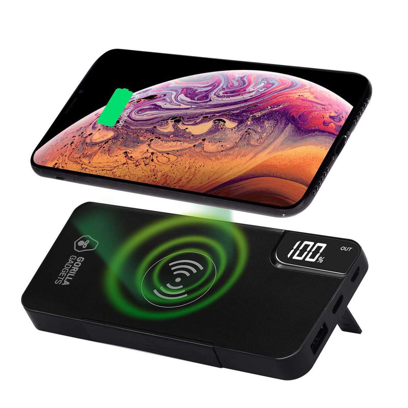 10000mAh Wireless Charger Power Bank with Kickstand - Gorilla Gadgets