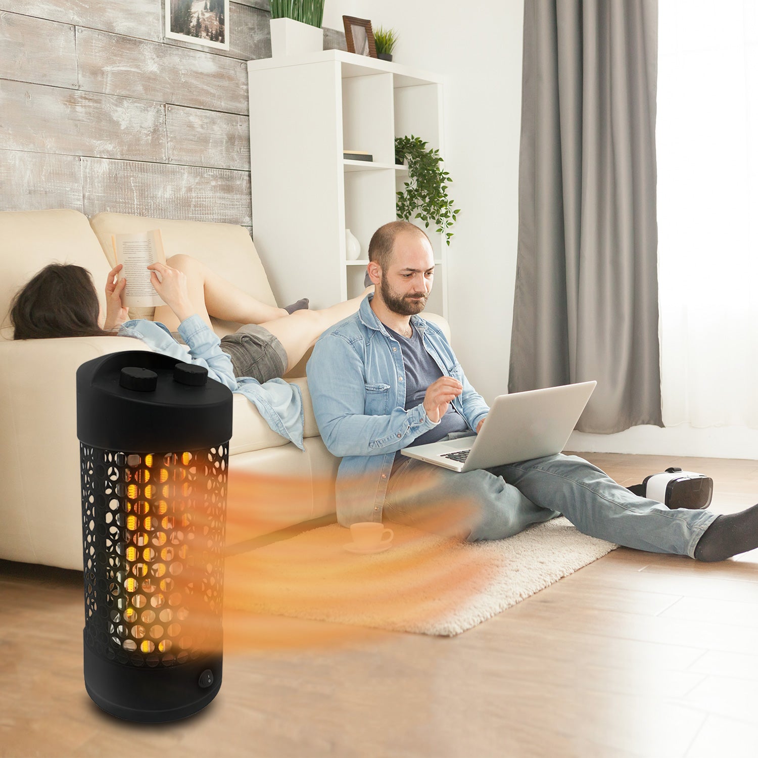 people sitting in Lounge beside the electric patio heater