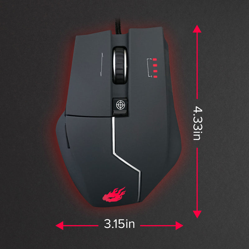 Gaming Mouse - Ergonomic, Customizable Gaming Software, Surface Calibration