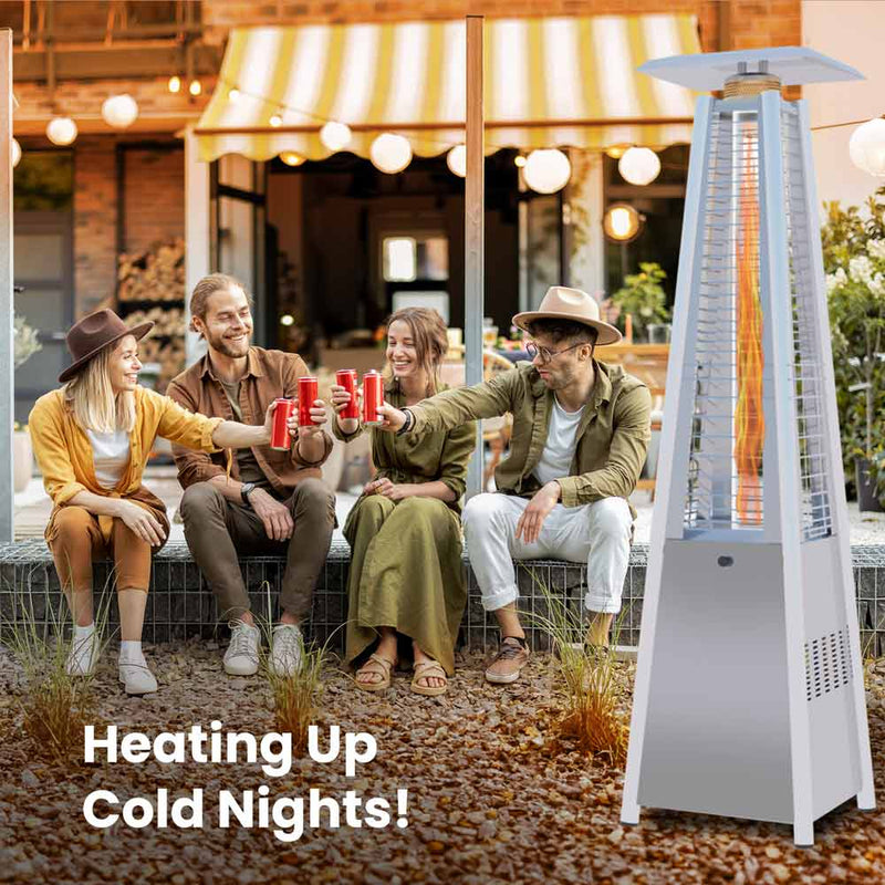 outdoor pyramid propane heater with friends