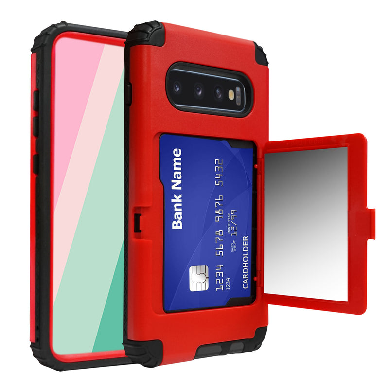 Samsung Galaxy S10+ Case - Tough Defender, Card Slot, Mirror