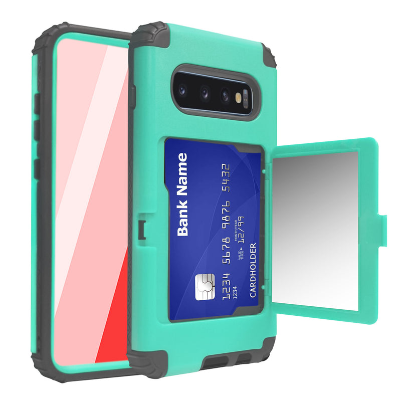 Samsung Galaxy S10+ Case - Tough Defender, Card Slot, Mirror