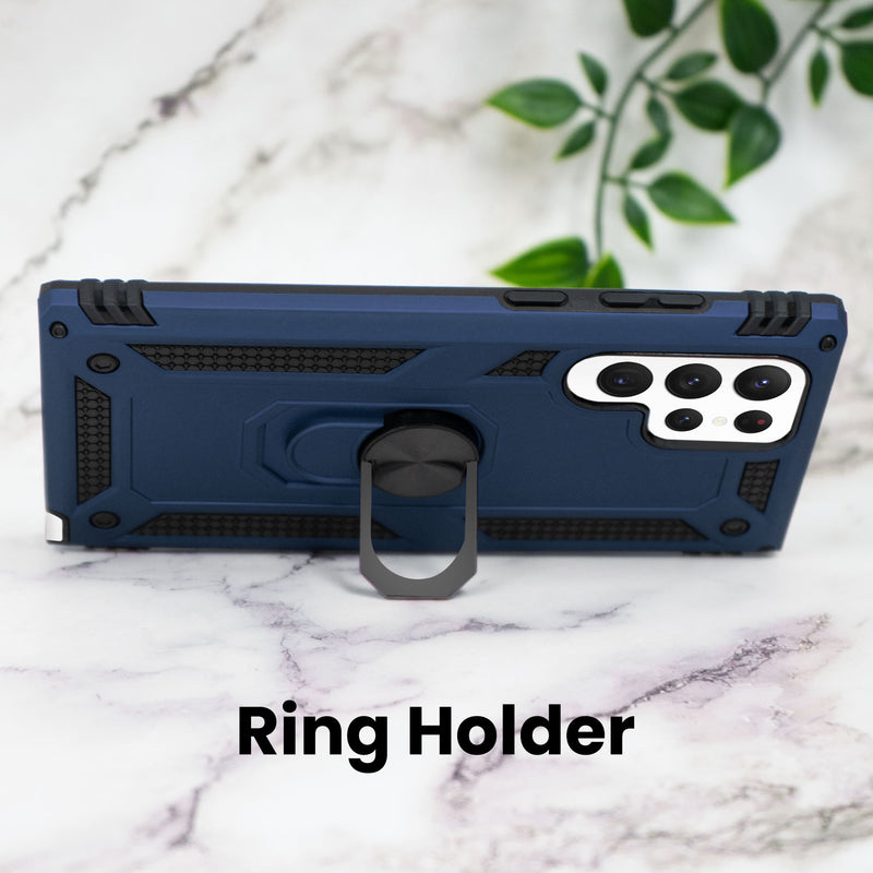 Samsung Galaxy S22 Ultra Case, Heavy-Duty and Ring Holder