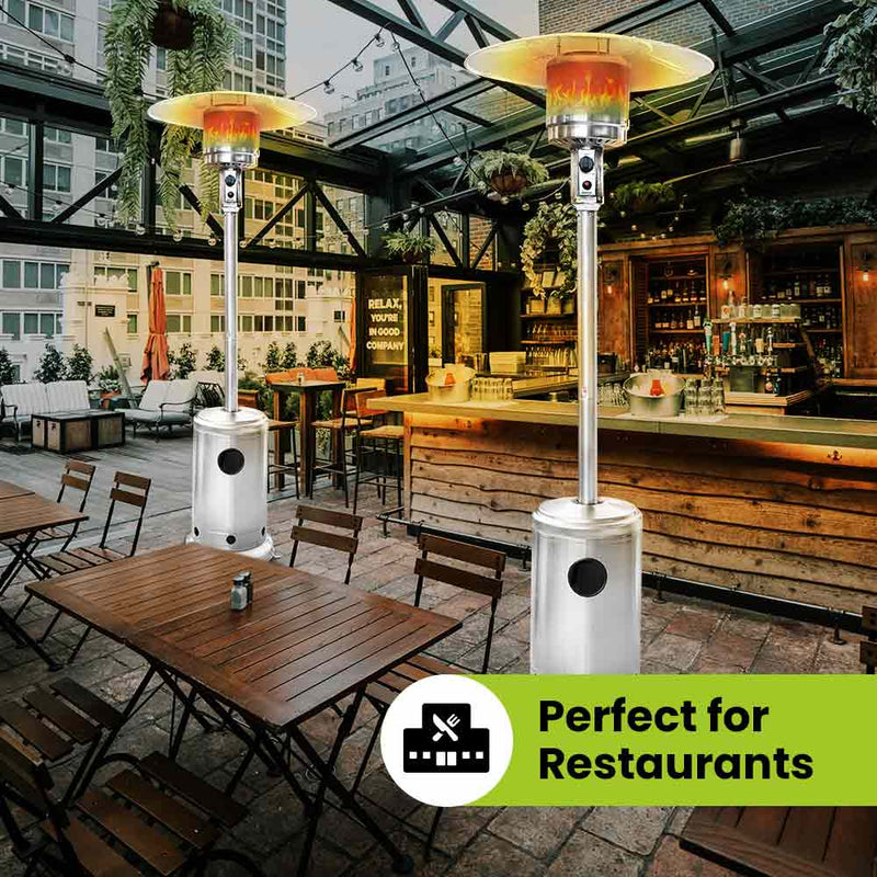 patio heater in restaurant