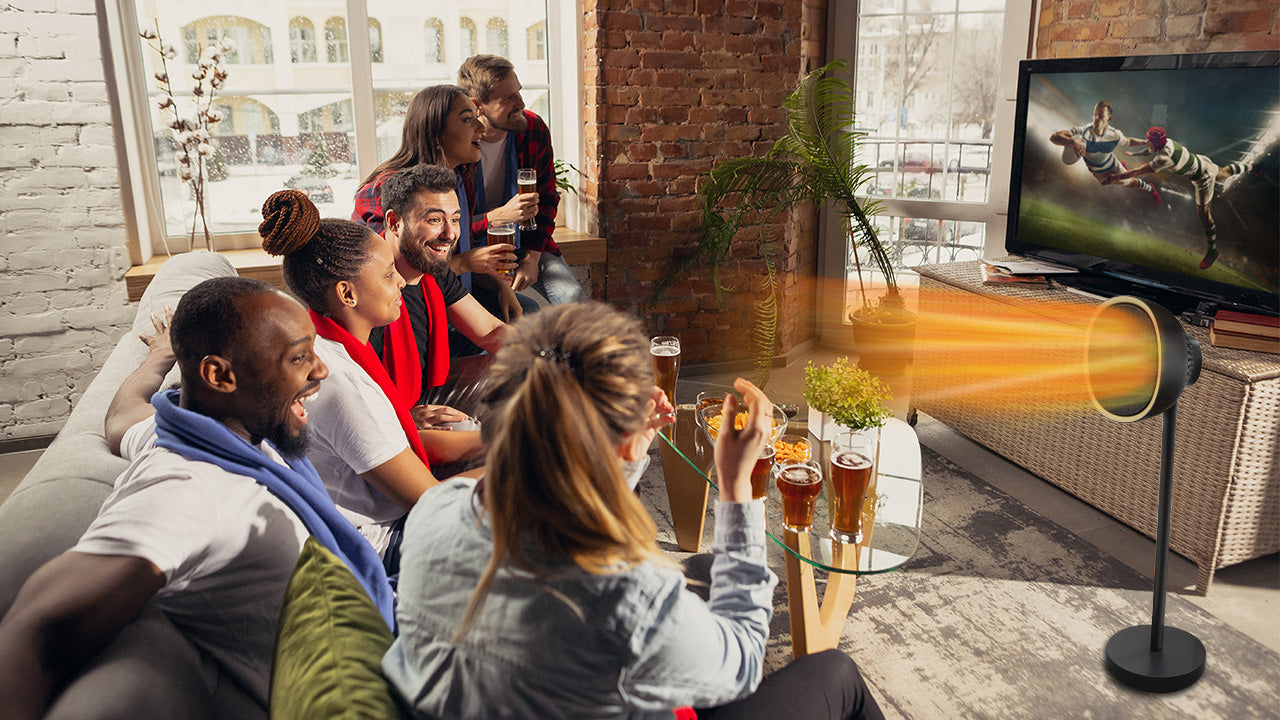 people sitting in Lounge beside the electric patio heater