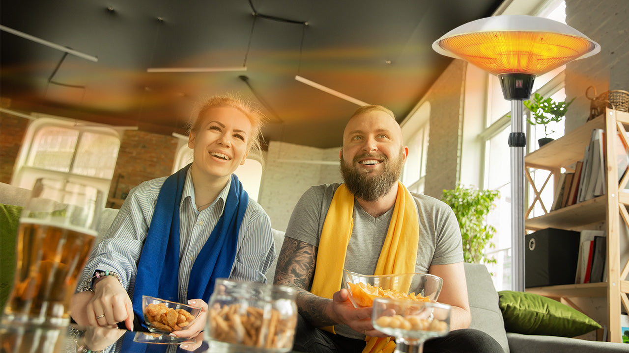 people sitting in Lounge beside the electric patio heater