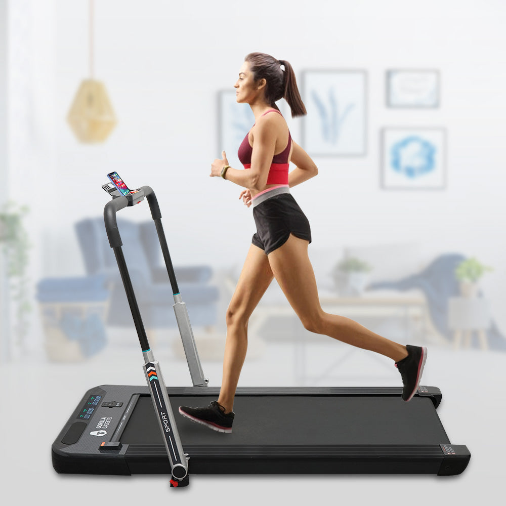 Girl running on treadmil