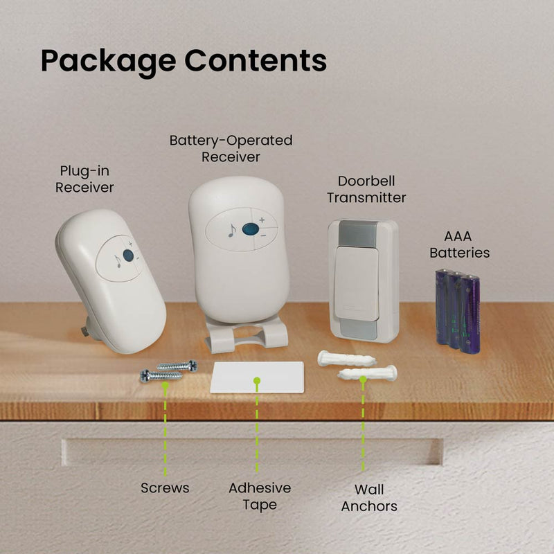 Wireless Doorbell - 36 Melodies, 300m. Range, Waterproof